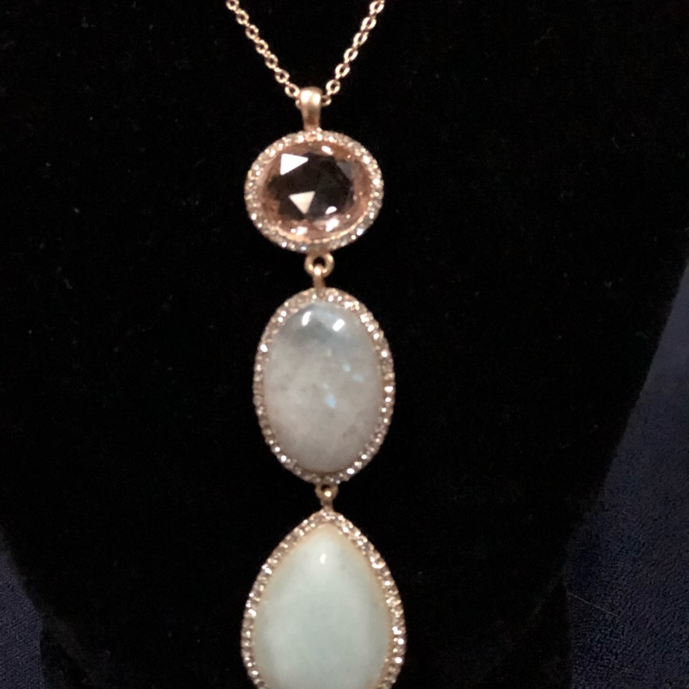 NWT LOFT PAVE DROP PENDANT NECKLACE - Picture 3 of 4